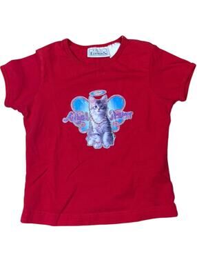 Angel Power Heart Kitty Y2K Baby Tee